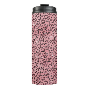 Bouteilles Isothermes Parties scintillant empreinte de léopard rose