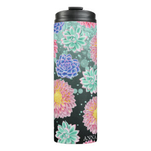 Bouteilles Isothermes *~* Parties scintillant Florale Fille Succulente P