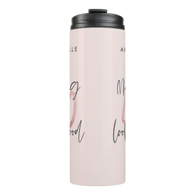 Bouteilles Isothermes parties scintillant rose fille, 40e anniversaire m (Devant)