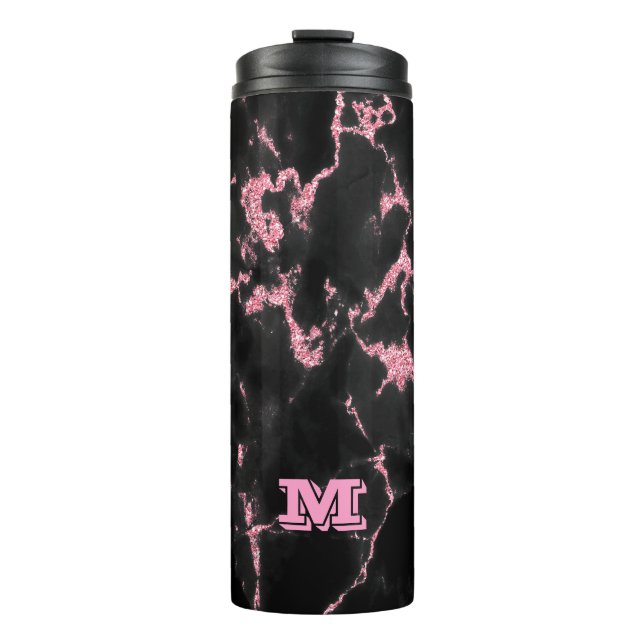 Bouteilles Isothermes Parties scintillant rose monogramme sur Arrière -  (Devant)