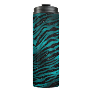 Bouteilles Isothermes Parties scintillant turquoise et noire Ombre Glam 
