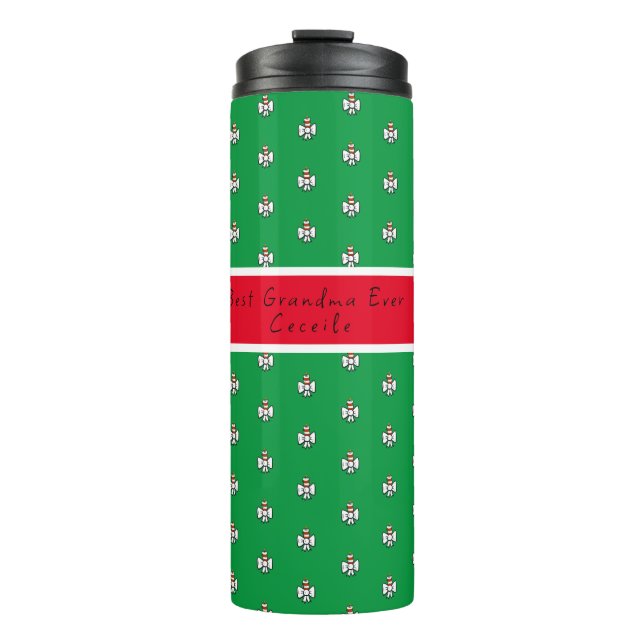 Bouteilles Isothermes Paruline thermale de Noël verte et rouge (Devant)