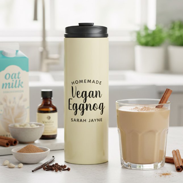 Bouteilles Isothermes Paruline thermale Eggnog végétale personnalisée (No eggs were harmed in the making of this eggnog! Just add your name. Perfect gift for Vegans)
