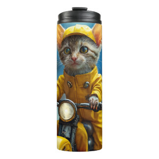 Bouteilles Isothermes Paruline thermale jaune avec le plus petit chat du
