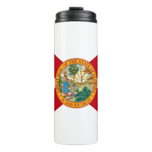 Bouteilles Isothermes Paruline thermique avec drapeau de Floride, USA