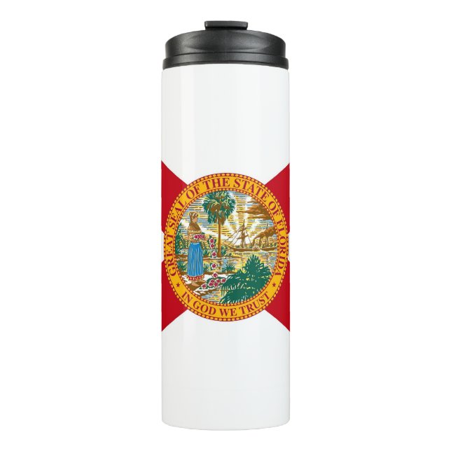 Bouteilles Isothermes Paruline thermique avec drapeau de Floride, USA (Devant)