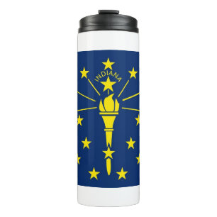 Bouteilles Isothermes Paruline thermique avec drapeau de l'Indiana, État