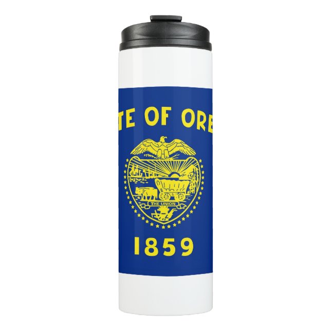 Bouteilles Isothermes Paruline thermique avec drapeau de l'Oregon, États (Devant)