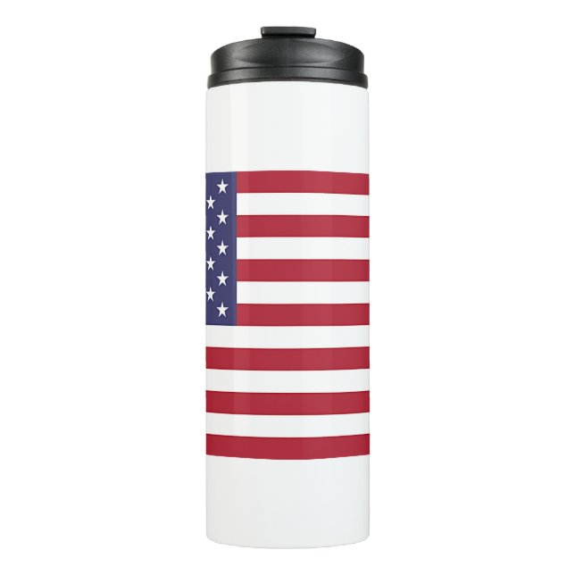 Bouteilles Isothermes Paruline thermique avec drapeau des Etats-Unis (Devant)
