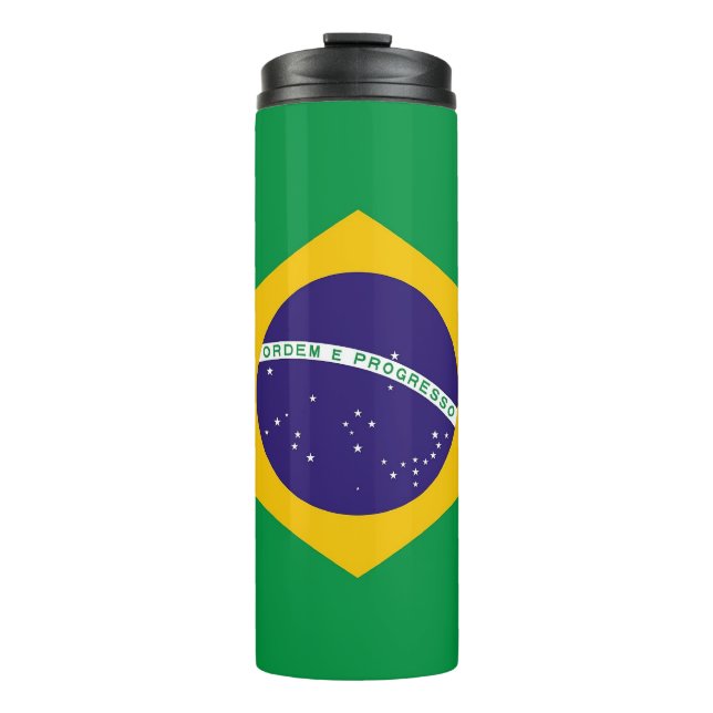 Bouteilles Isothermes Paruline thermique avec drapeau du Brésil (Devant)