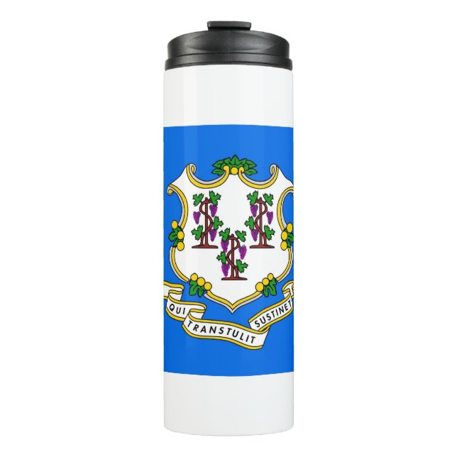Bouteilles Isothermes Paruline thermique avec drapeau du Connecticut, Ét (Devant)
