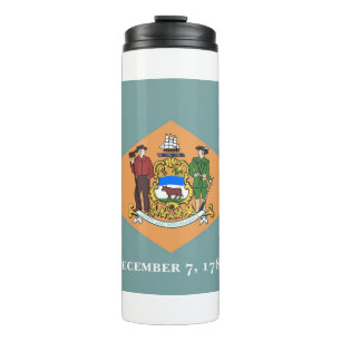 Bouteilles Isothermes Paruline thermique avec drapeau du Delaware, USA
