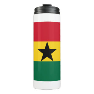 Bouteilles Isothermes Paruline thermique avec drapeau du Ghana