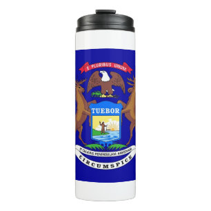 Bouteilles Isothermes Paruline thermique avec drapeau du Michigan, États