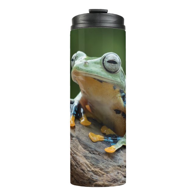 Bouteilles Isothermes Paruline thermique de grenouille à texte personnal (Devant)