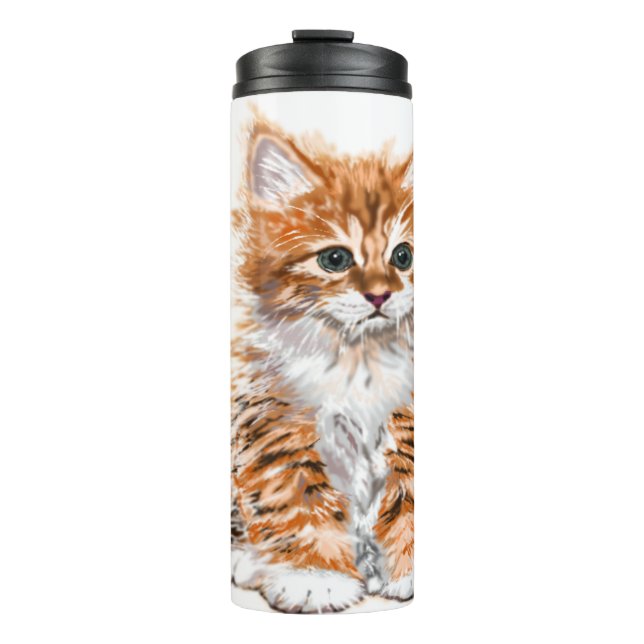 Bouteilles Isothermes Paruline thermique en chat mignonne (Devant)