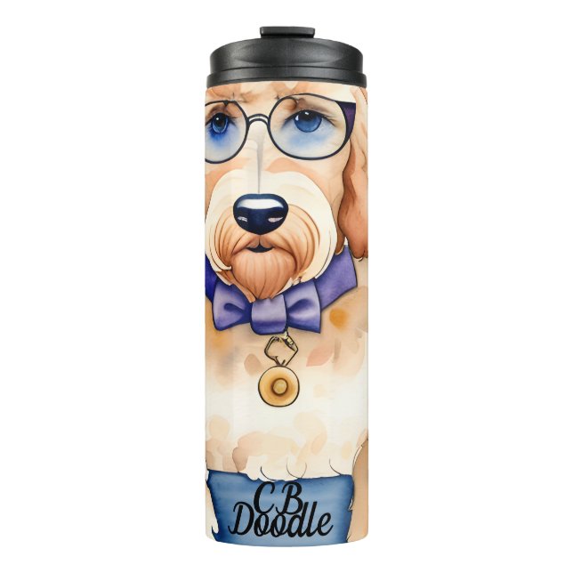 Bouteilles Isothermes Paruline thermique Goldendoodle personnalisée (Devant)