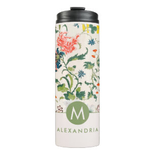 Bouteilles Isothermes Paruline thermique Monogramme Floral en floraison