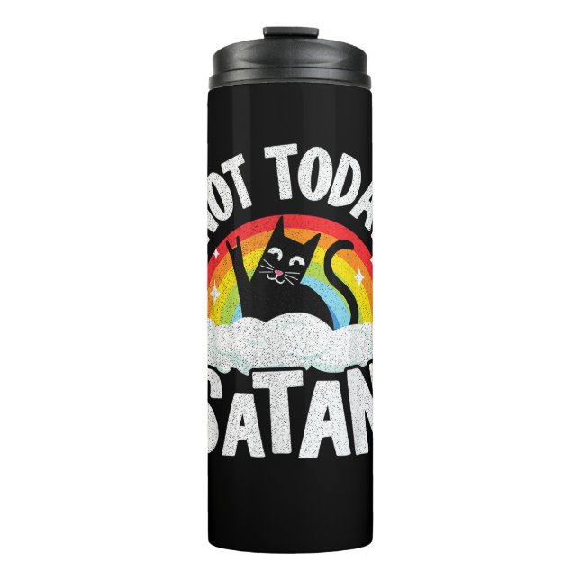 Bouteilles Isothermes Pas aujourd'hui Satan Chat Arc-en-ciel Goth Jésus  (Devant)