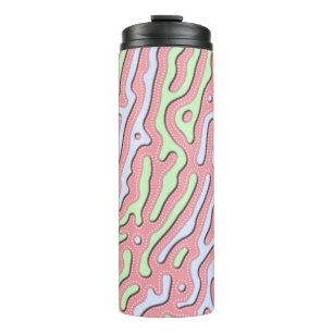 Bouteilles Isothermes Pastel Kawaii Design Abstrait de Squiggle coloré