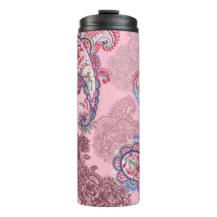 Bouteilles Isothermes Pastel paisley, patchwork ethnique traditionnel
