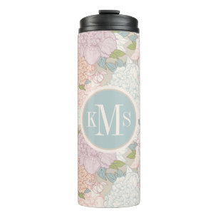 Bouteilles Isothermes Pastel Peony & Butterfly Flower Motif