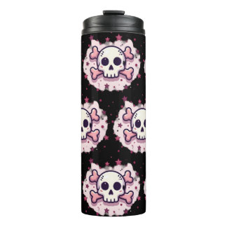 Bouteilles Isothermes Pastel Pink Skull and Crossbones