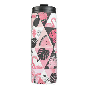 Bouteilles Isothermes Patchwork Tropical : Flamant rose Watermelon Seaml