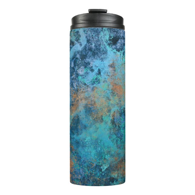 Bouteilles Isothermes Patinée en cuivre et turquoise (Devant)