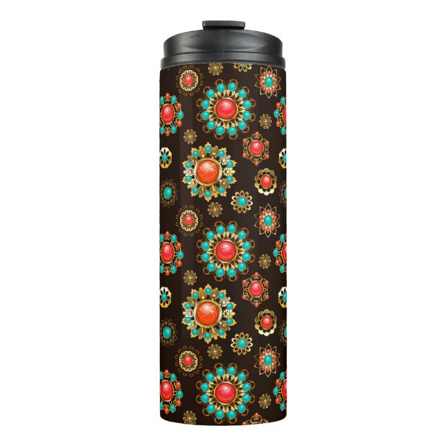 Bouteilles Isothermes Pattern de Ethnic Brooches Seamless (Devant)
