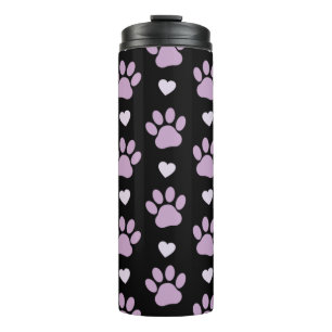 Bouteilles Isothermes Pattern of paws, Dog paws, Lilac paws, Hearts