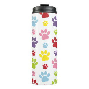 Bouteilles Isothermes Paws colorés, Motif Paw, Paws de chien, Empreintes