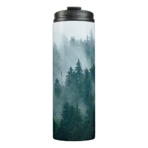 Bouteilles Isothermes Paysage bruyant avec forêt de sapins en hipster vi
