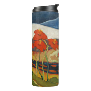 Bouteilles Isothermes Paysage surréaliste moderniste aux coquelicots rou