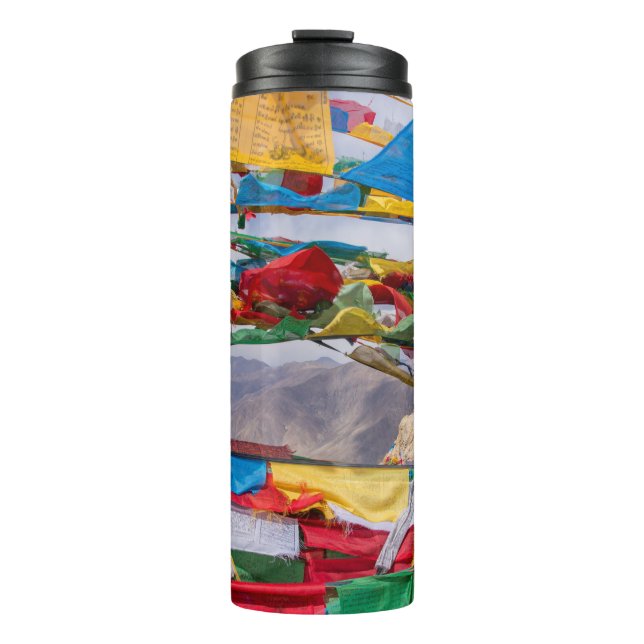 Bouteilles Isothermes Paysage tibétain avec drapeaux de prière - Himalay (Devant)