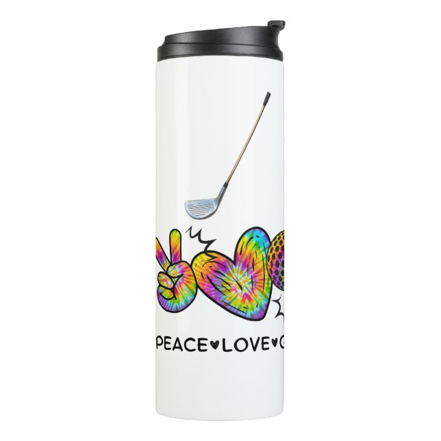 Bouteilles Isothermes Peace Love Golf Cravate-Dye (Tourné sur la gauche)