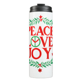 Bouteilles Isothermes Peace Love Joy Noël Festive Holiday