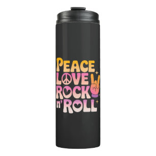 Bouteilles Isothermes Peace Love Rock n Roll - Typographie inspirée par