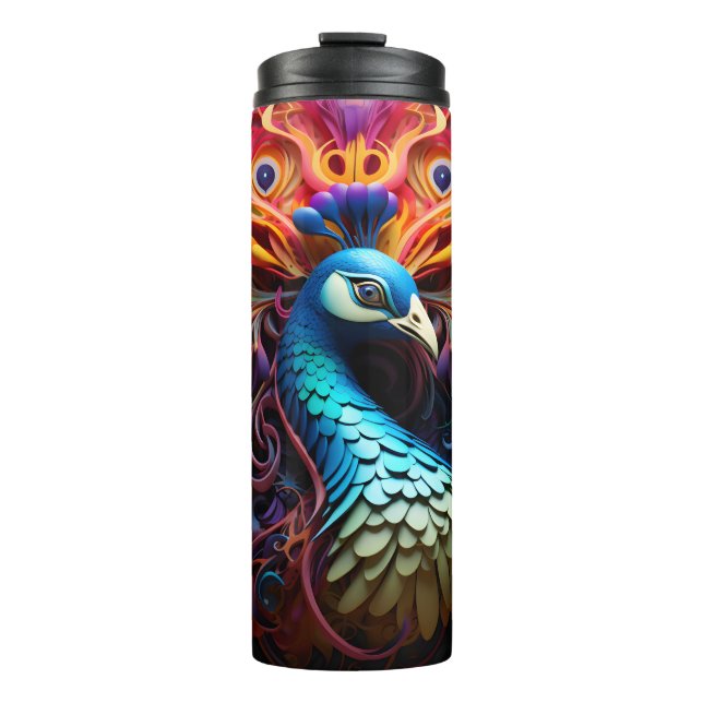 Bouteilles Isothermes Peacock 3D coloré et exotique (Devant)