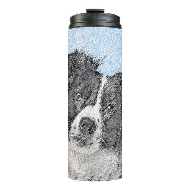 Bouteilles Isothermes Peinture Collie Bordure - Joli art original chien (Devant)