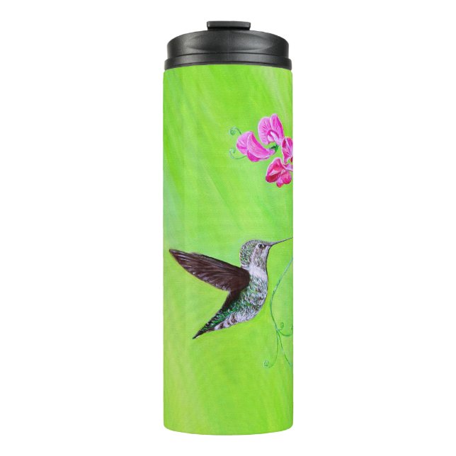 Bouteilles Isothermes Peinture des colibris et des petits pois (Devant)