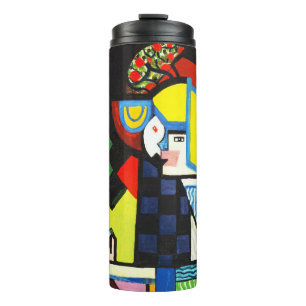 Bouteilles Isothermes Peinture Moderniste Géométrique Colorée Abstraite