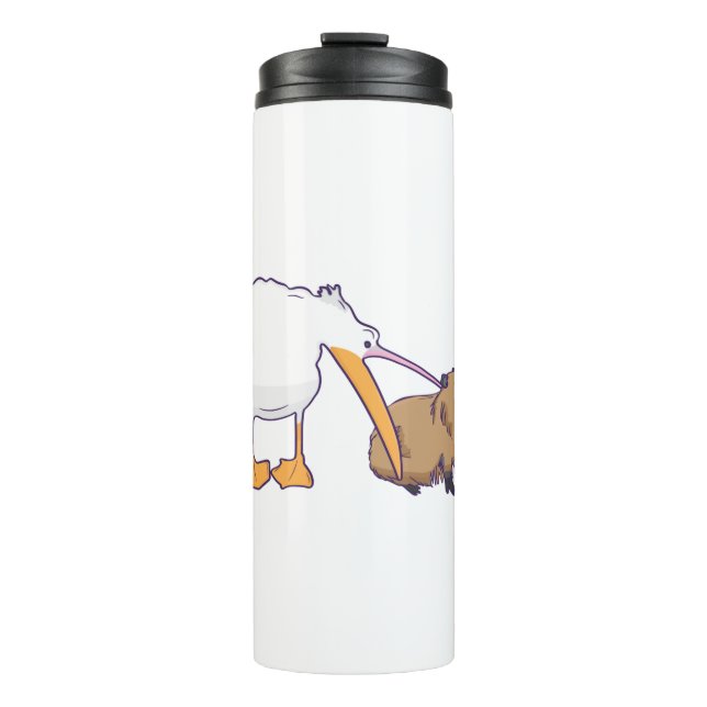 Bouteilles Isothermes Pelican essaie de manger Capybara Funny Cute Kawai (Devant)