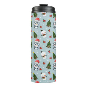 Bouteilles Isothermes Penguin Père Noël Joyeux Joyeux motif d'arbre de N