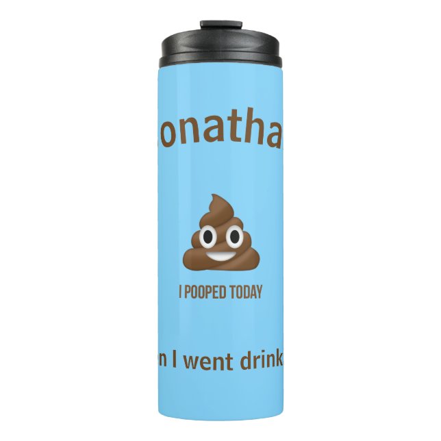 Bouteilles Isothermes PersonaIizé Je Pooppé Aujourd'Hui Poo Emoji sur Bl (Devant)