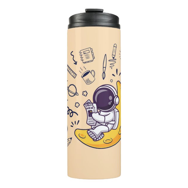 Bouteilles Isothermes Personalized Doodle Space Planets Back to School (Devant)