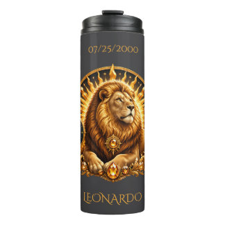 Bouteilles Isothermes Personalized Gold Gray Zodiac Sign Leo