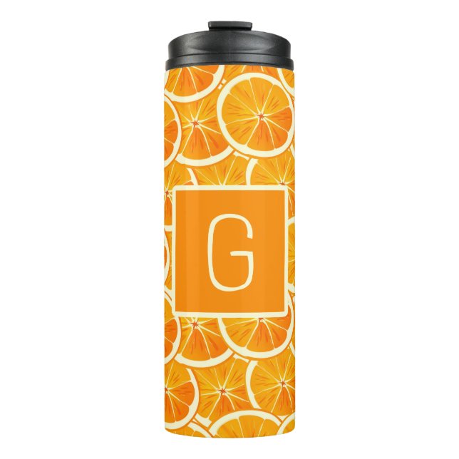 Bouteilles Isothermes Personalized Orange Citrus Monogram  (Devant)