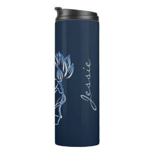 Bouteilles Isothermes Personnalisé Ajouter un nom Marine Blue Lotus Pein