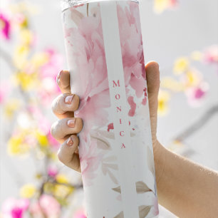 Bouteilles Isothermes Personnalisé   Chic   Peonies roses   Floral